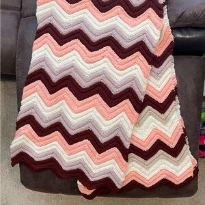40x72” Crochet Chevron Patterned Afghan